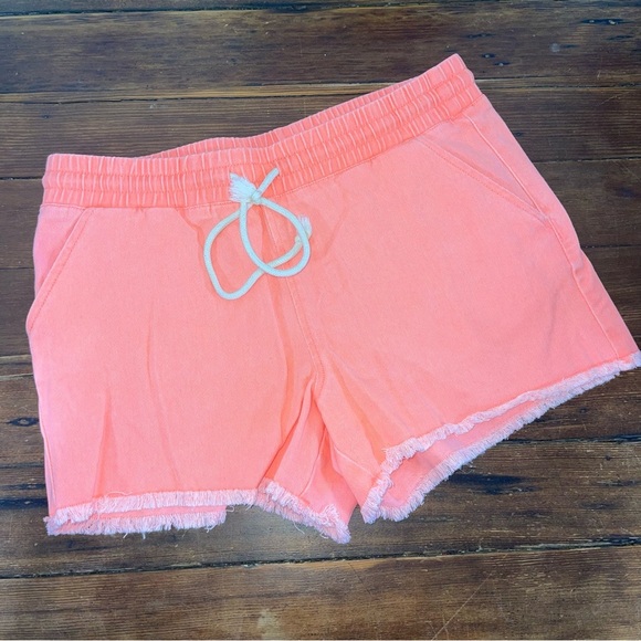 No Boundaries Orange High Waist Shorts with Elastic Waistband - Picture 1 of 5